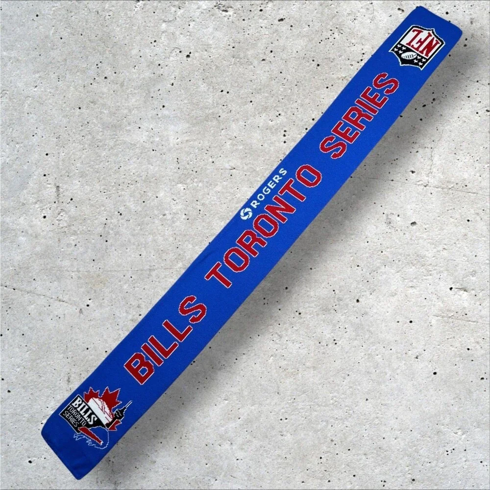 Vtg Buffalo Bills Toronto Series Scarf Reebok NFL Blue Red Knit Rogers Center
